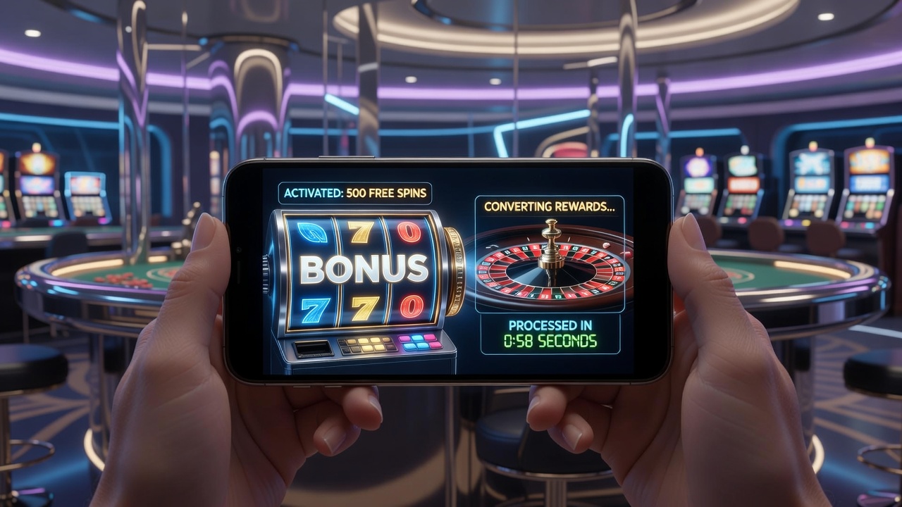 Mobile casino interface showing slot bonus activation transitioning to roulette table on smartphone