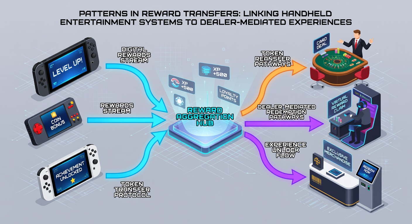 Diagram showing interconnected bonus flows from portable reel systems to real-time dealer experiences via secure transfer channels