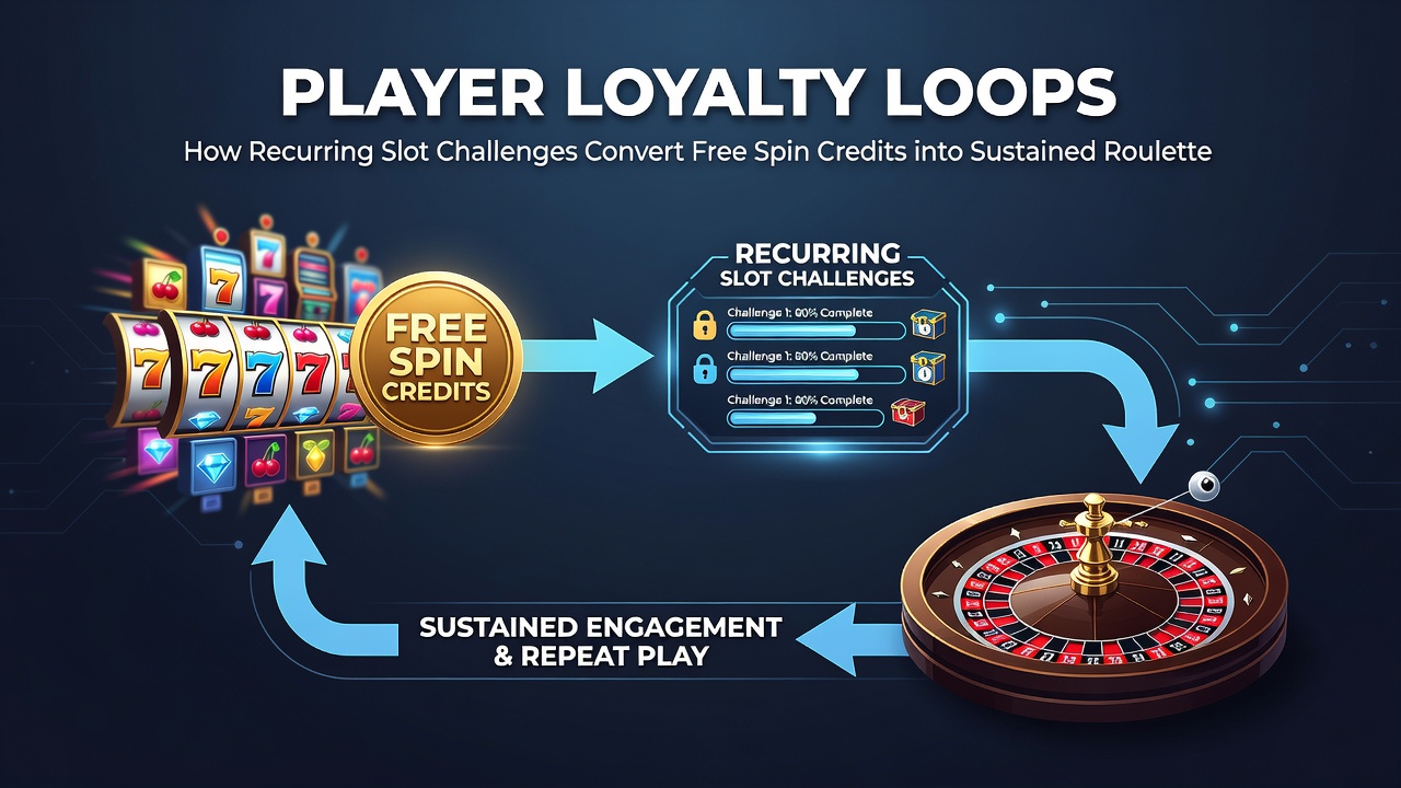 Smartphone screen displaying ongoing roulette sequence after slot challenge completion with active bonus credits