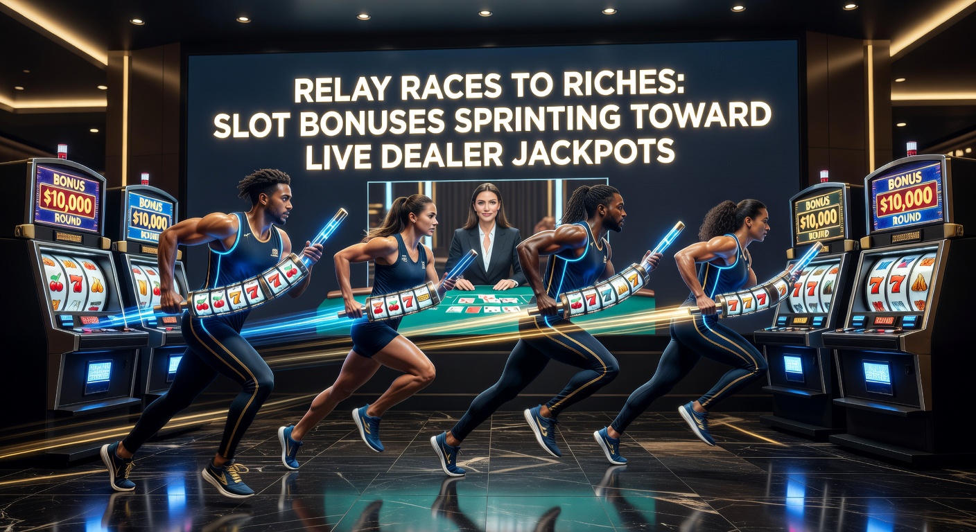 Dynamic graphic of a relay race baton passing from colorful slot reels to a live dealer roulette wheel, symbolizing bonus transitions in online casinos