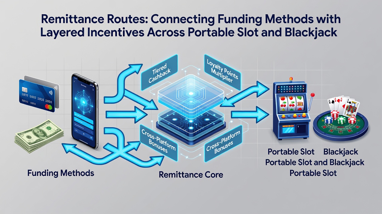 Flow diagram illustrating payment routes connecting deposits to slot and blackjack incentives on mobile