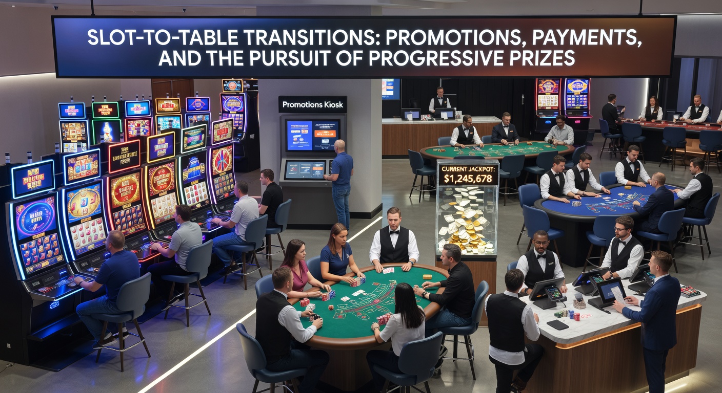 Close-up of a mobile screen displaying a slot win converting to table game bets, with payment icons and progressive meters ticking upward