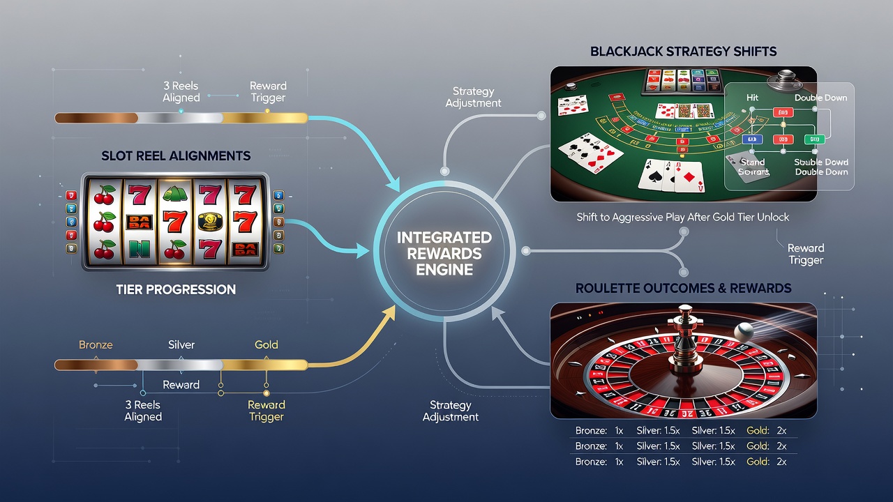 Visual representation of roulette wheel sectors mapped to cluster payout multipliers within integrated casino reward platforms